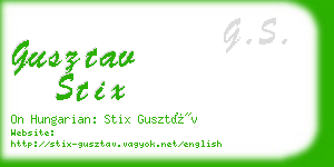 gusztav stix business card